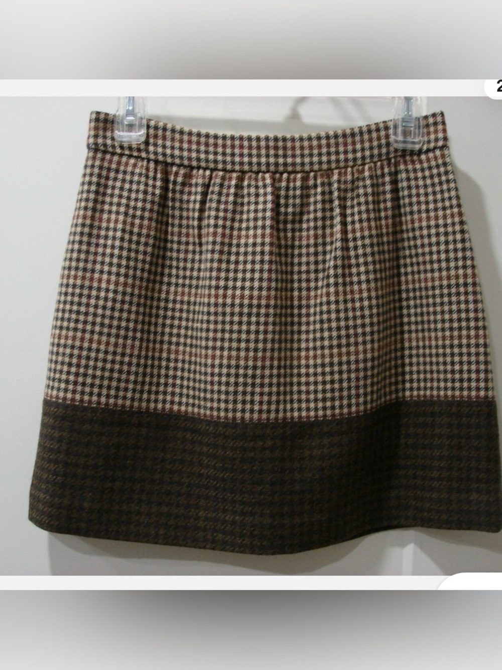 J. Crew Factory Check Colorblock Mini Skirt- Size 0